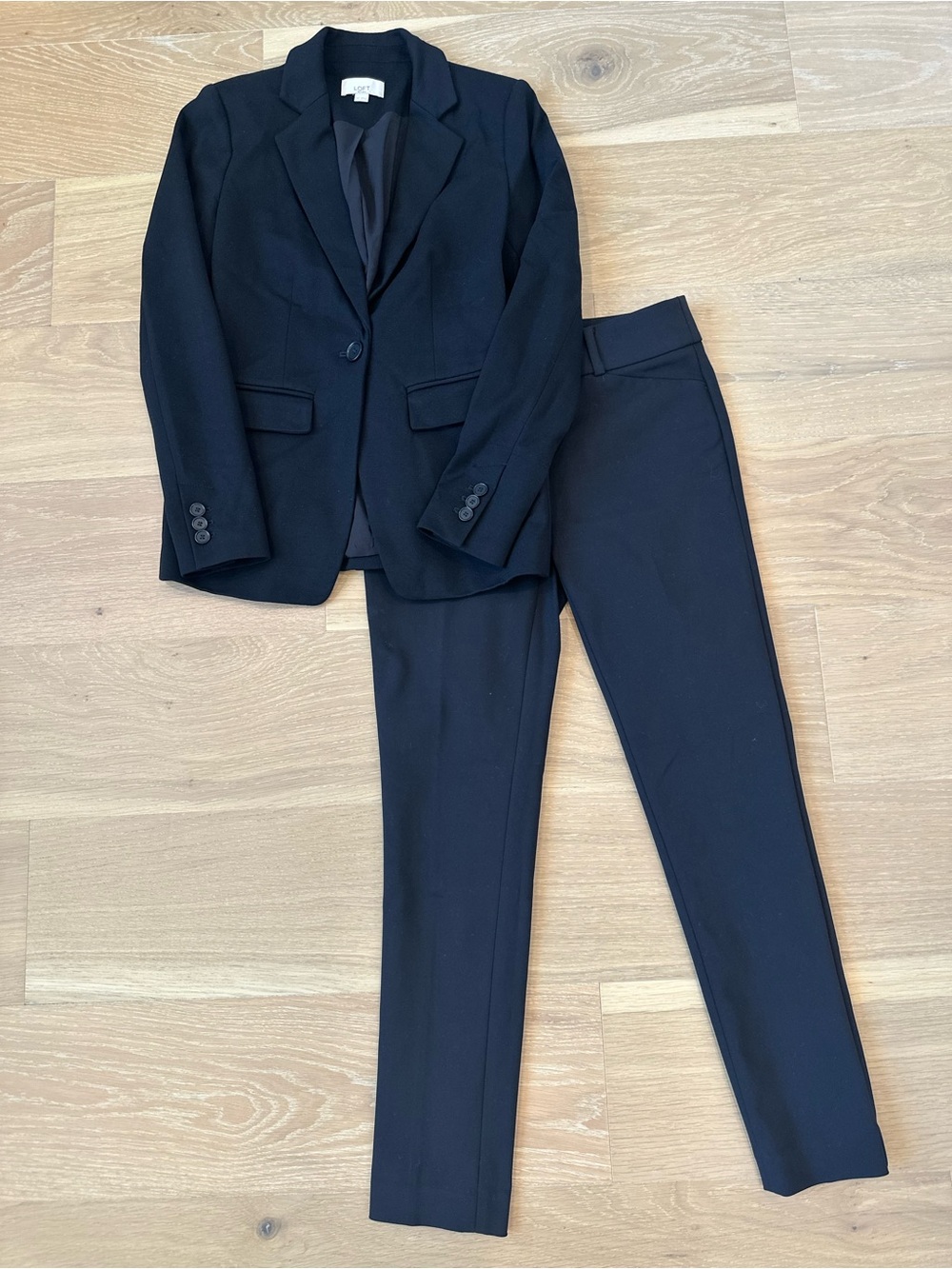 LOFT Women’s Black Suit Jacket Blazer + Trouser Pants Career Office Professional